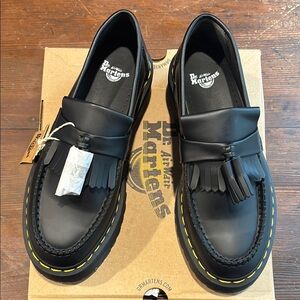 Dr. Martens Mens Black Tassel Penny Loafers